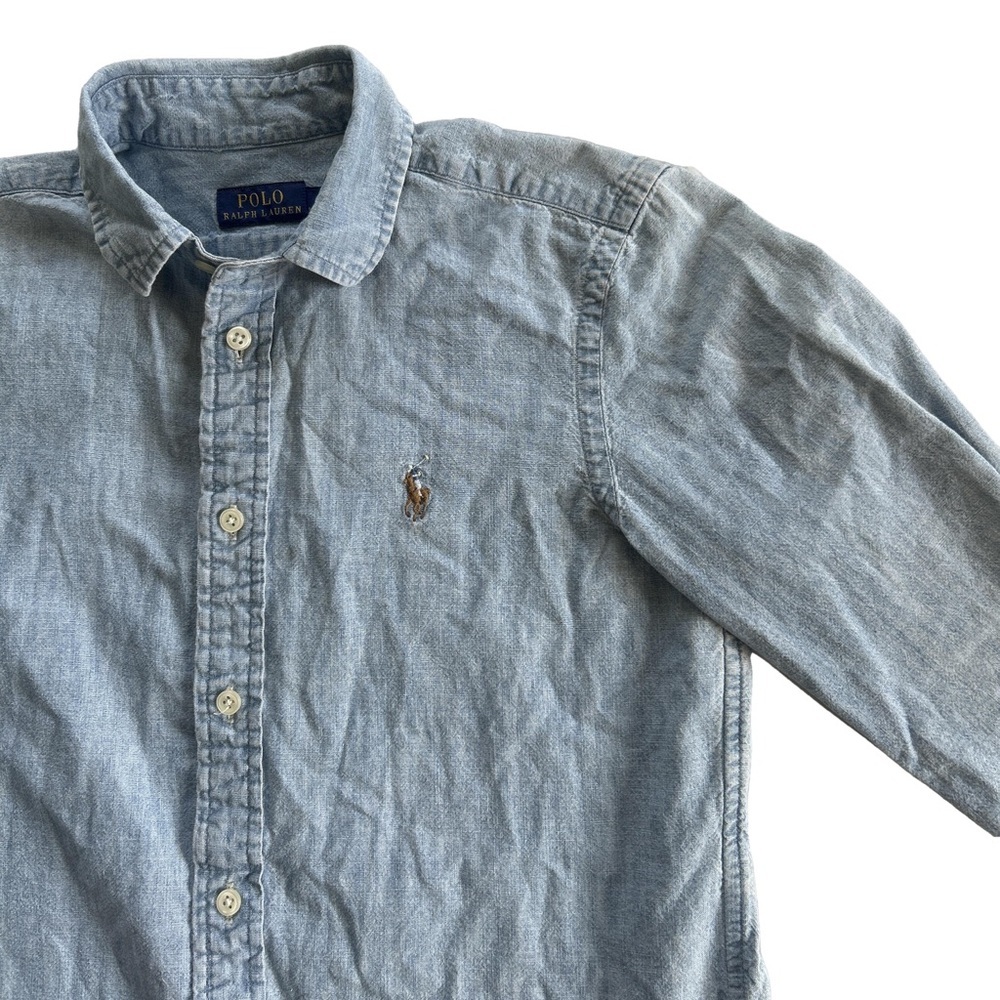 Polo Ralph Lauren 100% cotton denim chambray button down shirt XS Men’s